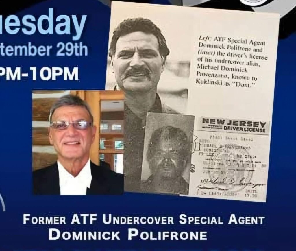 former ATF Undercover Special Agent Dominick Polifrone. An image of Dominick and an image of his old ID.